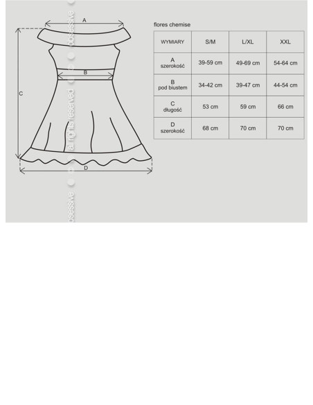 Bielizna-Flores koszulka i stringi czarna L/XL