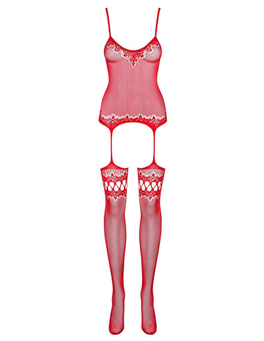 Bielizna-Bodystocking F214 czerwony  S/M/L