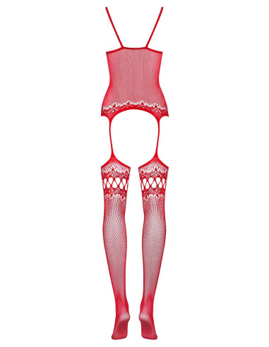 Bielizna-Bodystocking F214 czerwony  S/M/L