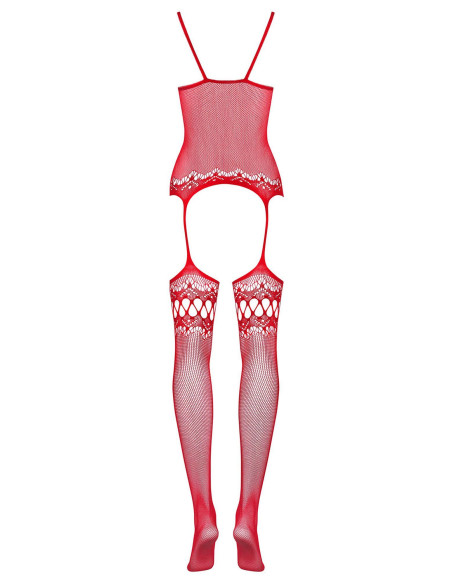 Bielizna-Bodystocking F214 czerwony  S/M/L