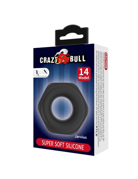 Crazy Bull Jarvius Super Soft Silicone Cock Ring – Black