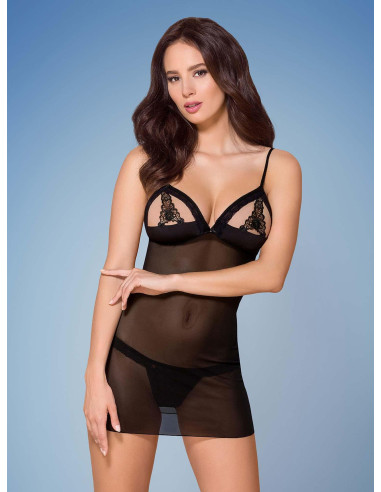 Bielizna-865-CHE-1 koszulka i stringi  S/M