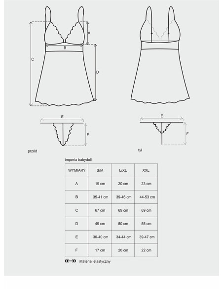 Bielizna-Idillia babydoll i stringi XXL