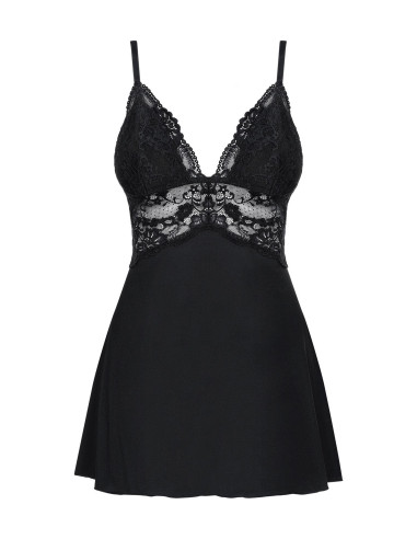 Bielizna-810-BAB-1 babydoll i stringi czarna  S/M