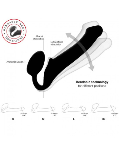 SEMI-REALISTIC BENDABLE STRAP-ON BLACK - S