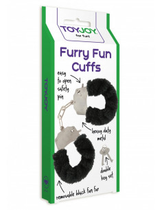 Kajdanki-FURRY FUN CUFFS BLACK PLUSH