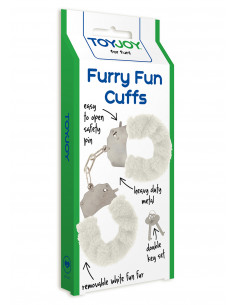 Kajdanki-FURRY FUN CUFFS WHITE PLUSH