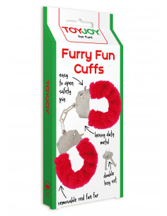 Kajdanki-FURRY FUN CUFFS RED PLUSH