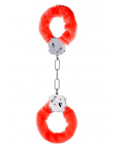Kajdanki-FURRY FUN CUFFS RED PLUSH 2