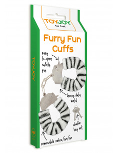 Kajdanki-FURRY FUN CUFFS ZEBRA PLUSH