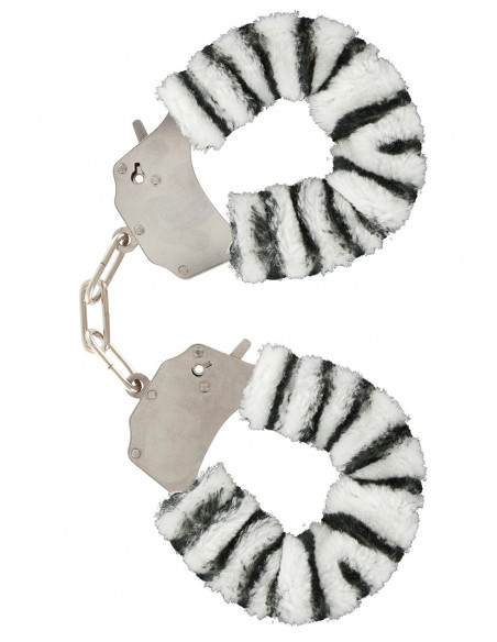 Kajdanki-FURRY FUN CUFFS ZEBRA PLUSH