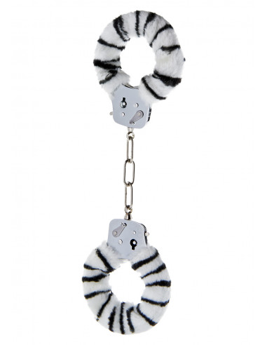 Kajdanki-FURRY FUN CUFFS ZEBRA PLUSH