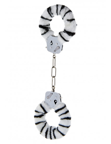 Kajdanki-FURRY FUN CUFFS ZEBRA PLUSH