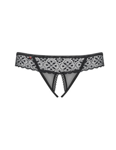 Bielizna-Shibu stringi otwarte czarne  S/M