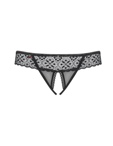 Bielizna-Shibu stringi otwarte czarne  S/M