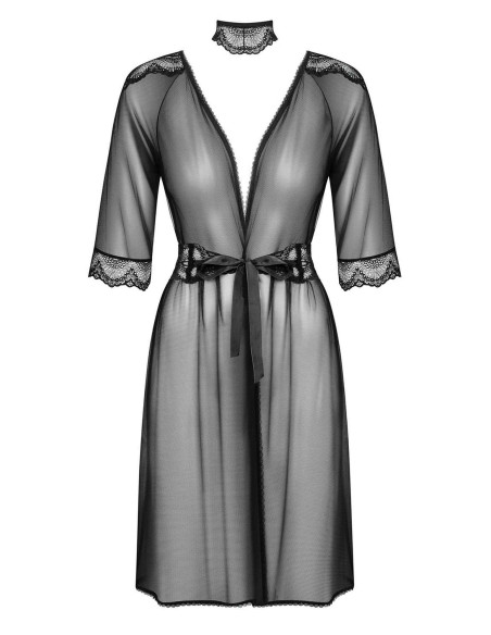Bielizna-Lucita peniuar czarny  S/M