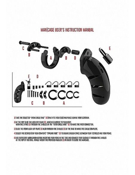 Model 02 - Chastity - 3.5"" - Cock Cage - Black