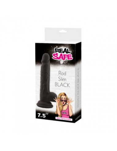 Dildo-Fallo realistico real safe rod slim black
