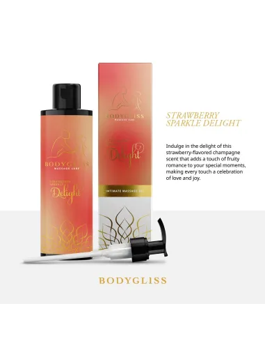 BodyGliss - Massage Oil And Lubricant in 1 Strawberry & Champagne - 150 ml