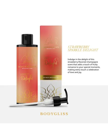 BodyGliss - Massage Oil And Lubricant in 1 Strawberry & Champagne - 150 ml