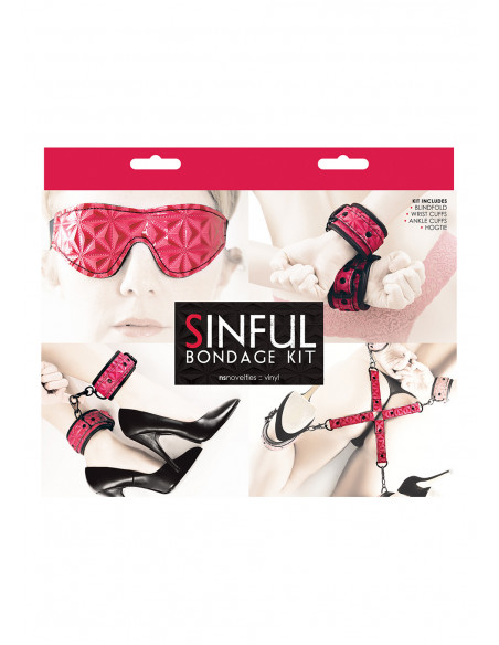 Zestaw-SINFUL BONDAGE KIT PINK