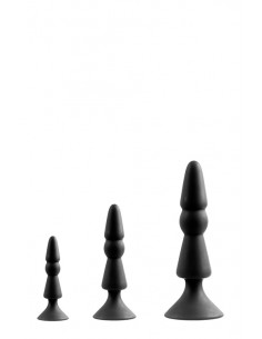 Zestaw-MENZSTUFF 3-PIECE ANAL CONE SET BLACK