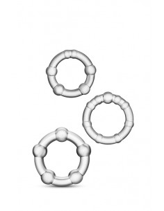 Zestaw-STAY HARD BEADED COCKRINGS CLEAR