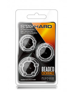 Zestaw-STAY HARD BEADED COCKRINGS CLEAR 2
