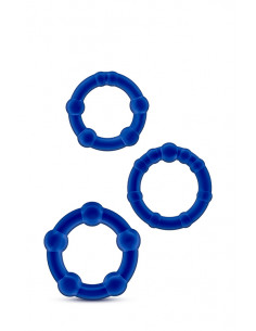 Zestaw-STAY HARD BEADED COCKRINGS BLUE