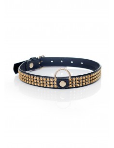 Fetish Boss Series Collar with crystals 2 cm gold