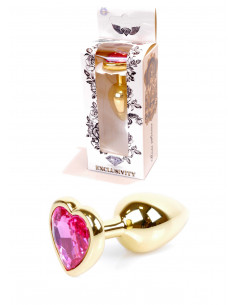 Plug-Jawellery Gold  Heart PLUG- Pink