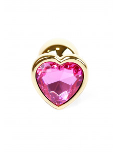 Plug-Jawellery Gold  Heart PLUG- Pink 2