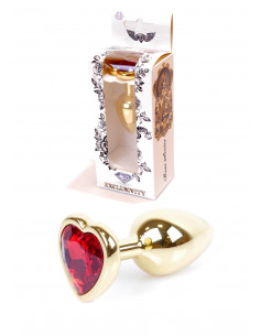Plug-Jawellery Gold  Heart PLUG- Red