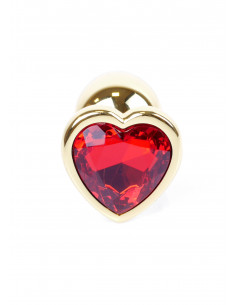 Plug-Jawellery Gold  Heart PLUG- Red 2