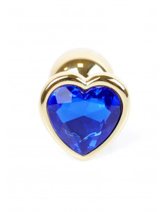 Plug-Jawellery Gold  Heart PLUG- Dark Blue 2