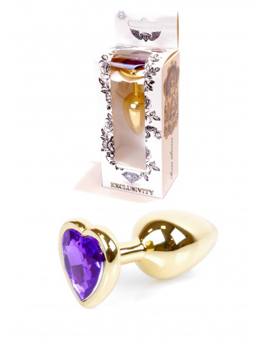 Plug-Jawellery Gold  Heart PLUG- Purple