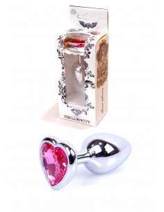 Plug-Jawellery Silver  Heart PLUG- Pink