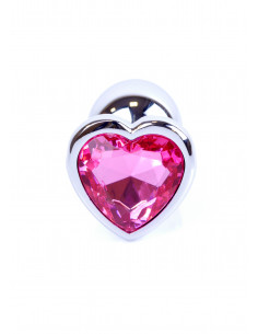 Plug-Jawellery Silver  Heart PLUG- Pink 2