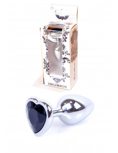 Plug-Jawellery Silver  Heart PLUG- Black