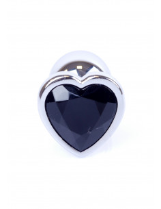 Plug-Jawellery Silver  Heart PLUG- Black 2