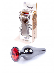 Plug-Jawellery Dark Silver BUTT PLUG- Red