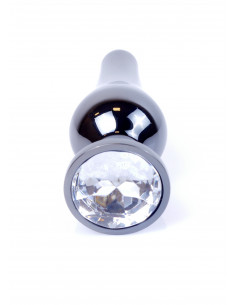 Plug-Jawellery Dark Silver BUTT PLUG- Clear 2