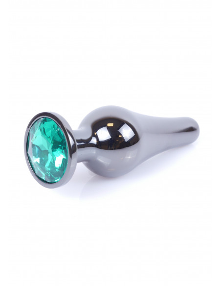 Plug-Jawellery Dark Silver BUTT PLUG- Green