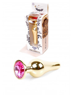 Plug-Jawellery Gold BUTT PLUG- Pink