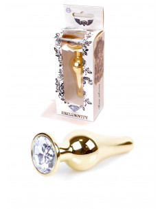 Plug-Jawellery Gold BUTT PLUG- Clear