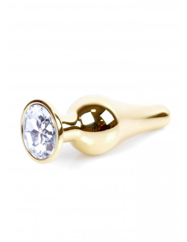 Plug-Jawellery Gold BUTT PLUG- Clear