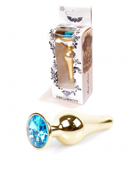 Plug-Jawellery Gold BUTT PLUG- Light Blue