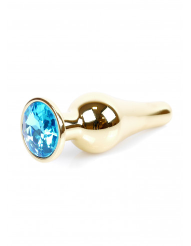 Plug-Jawellery Gold BUTT PLUG- Light Blue