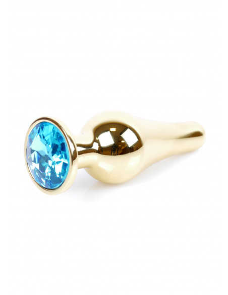 Plug-Jawellery Gold BUTT PLUG- Light Blue