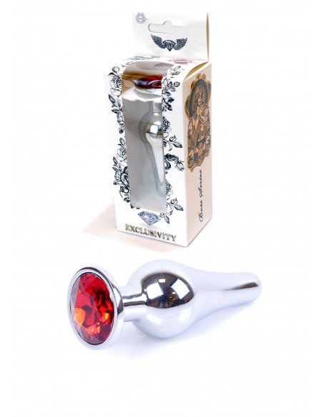 Plug-Jawellery Silver BUTT PLUG- Red